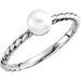 14K White 5.5-6 mm Cultured White Freshwater Pearl Ring