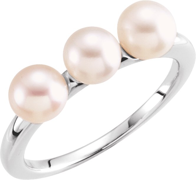 Three-Stone Pearl Ring