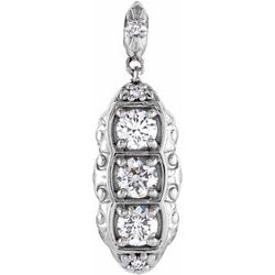 Accented 3-Stone Diamond Pendant  or Mounting