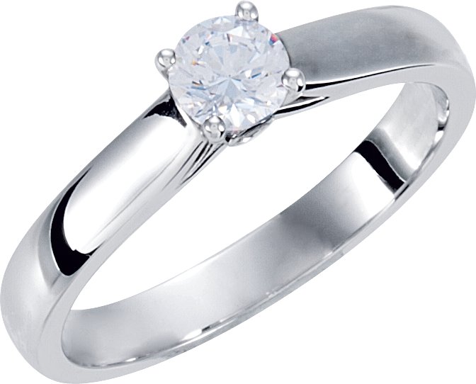 10K White .50 CTW Diamond Solitaire Engagement Ring with Accent Ref 5032285