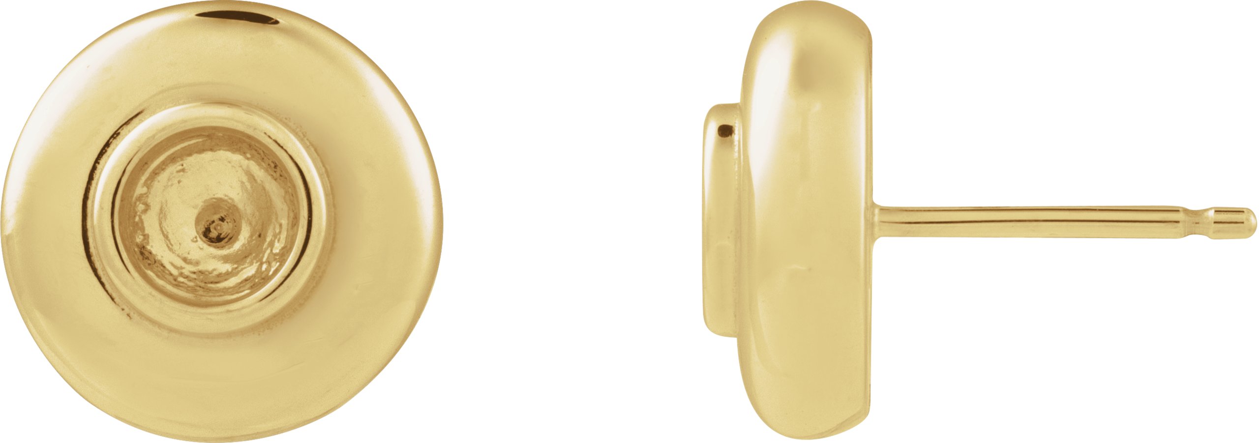 Bezel-Set Puffed Stud Earrings