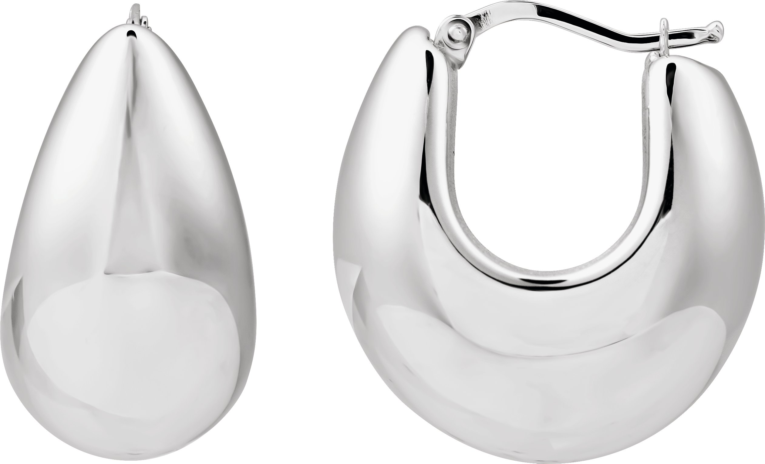 Sterling Silver Tapered 25.5 mm Hoop Earrings