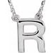 Sterling Silver Block Initial R 16