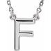 Sterling Silver Block Initial F 16