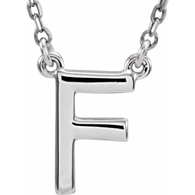 Sterling Silver Block Initial F 16