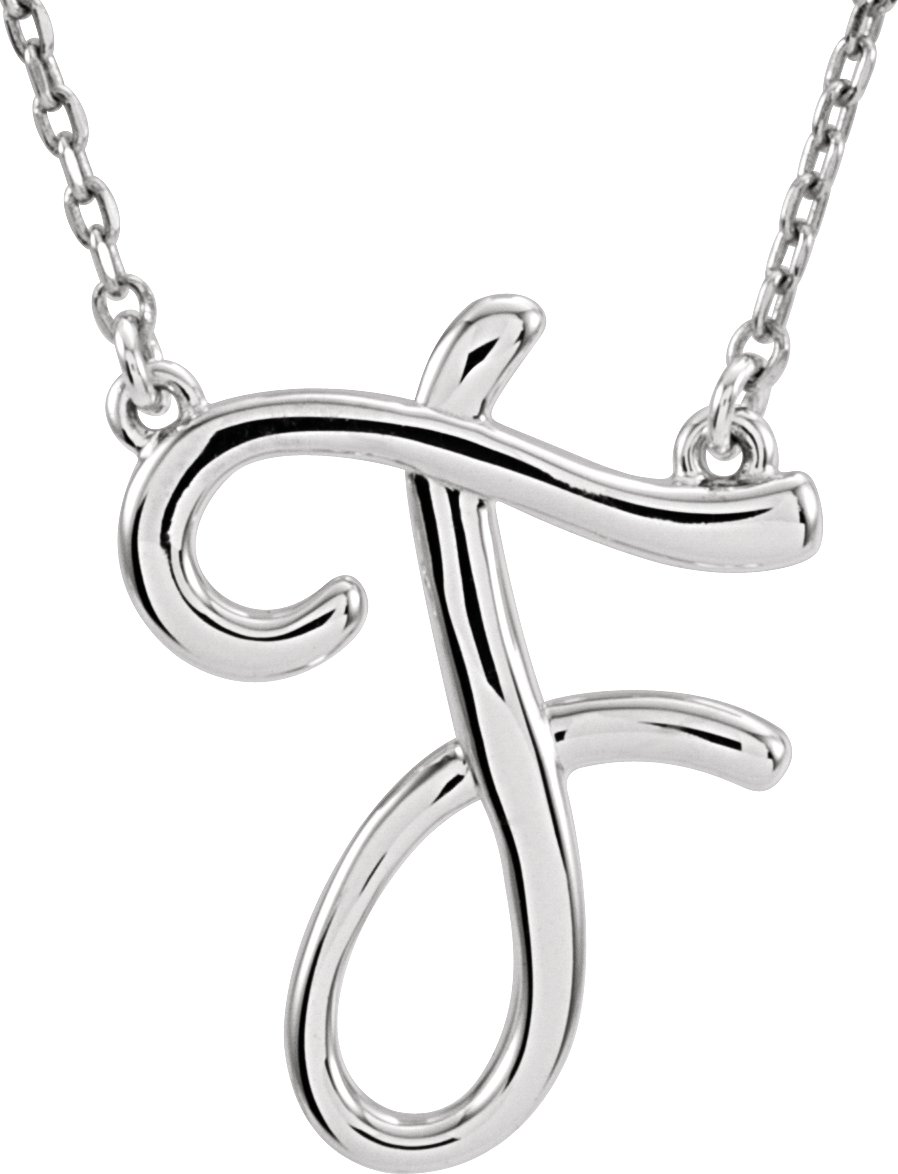 Sterling Silver Script Initial F 16