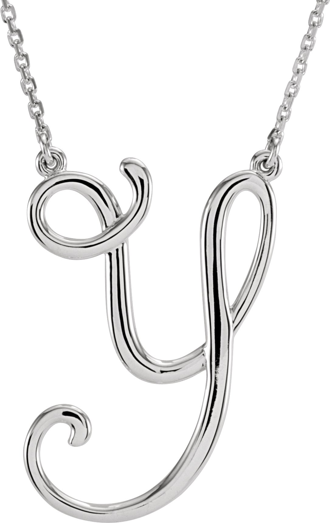 Sterling Silver Script Initial Y 16