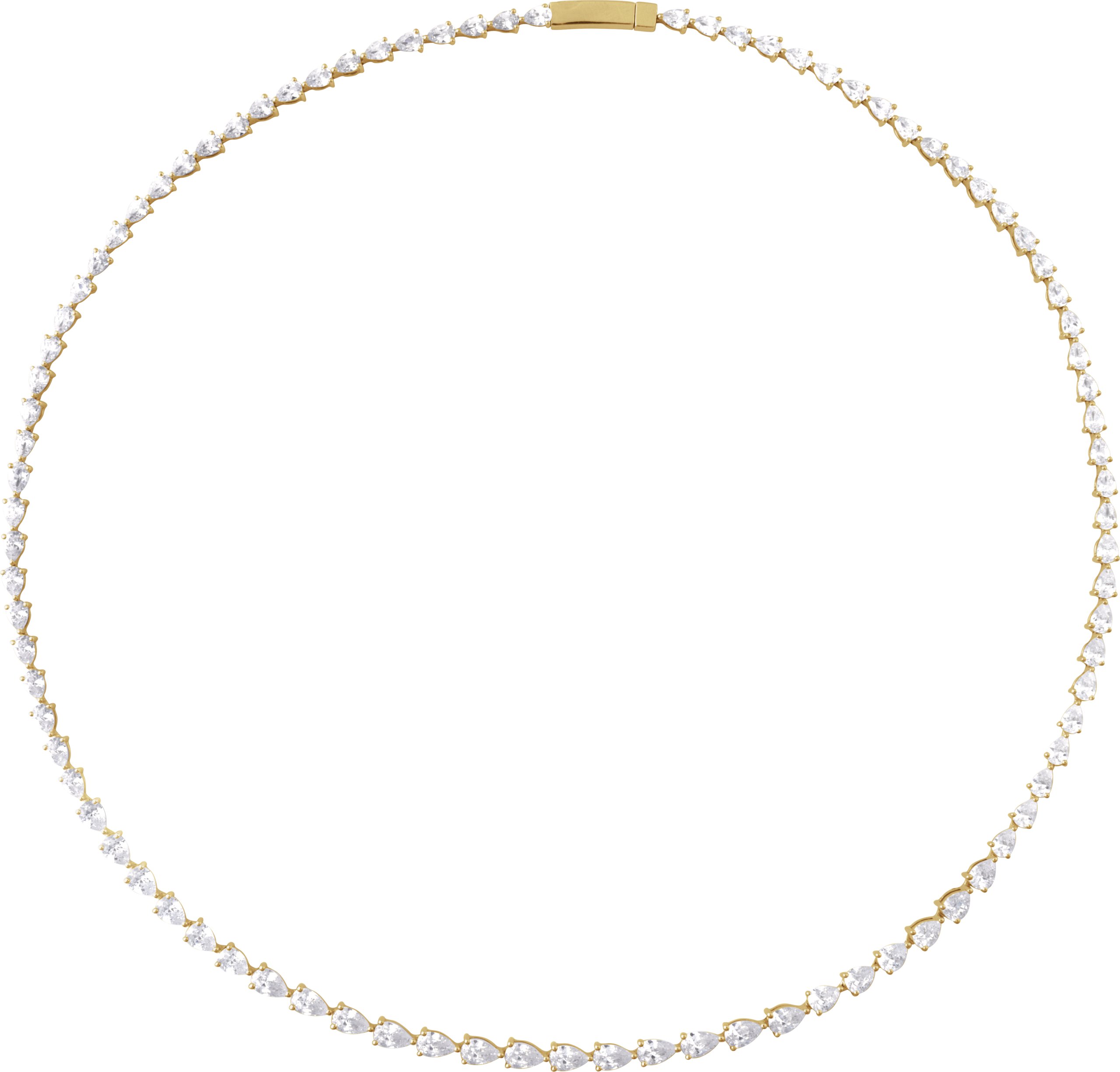 14K Yellow 10 CTW Lab Grown Diamond Line 16 inch Necklace Ref 22473108