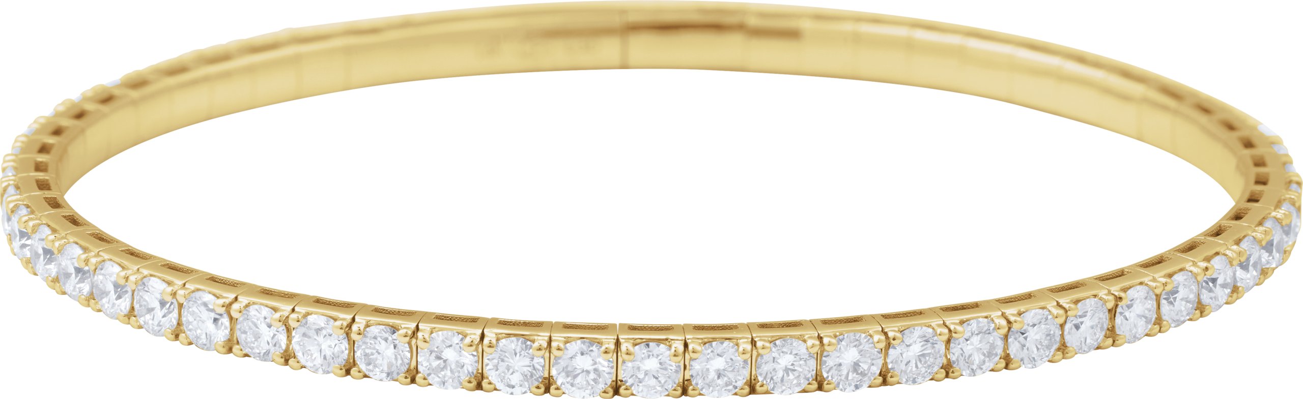 14K Yellow Gold 5 CTW Lab-Grown Diamond Flexible Bangle 7 Bracelet