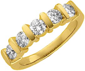 14K Yellow 1 CTW Diamond Anniversary Band Ref 100913