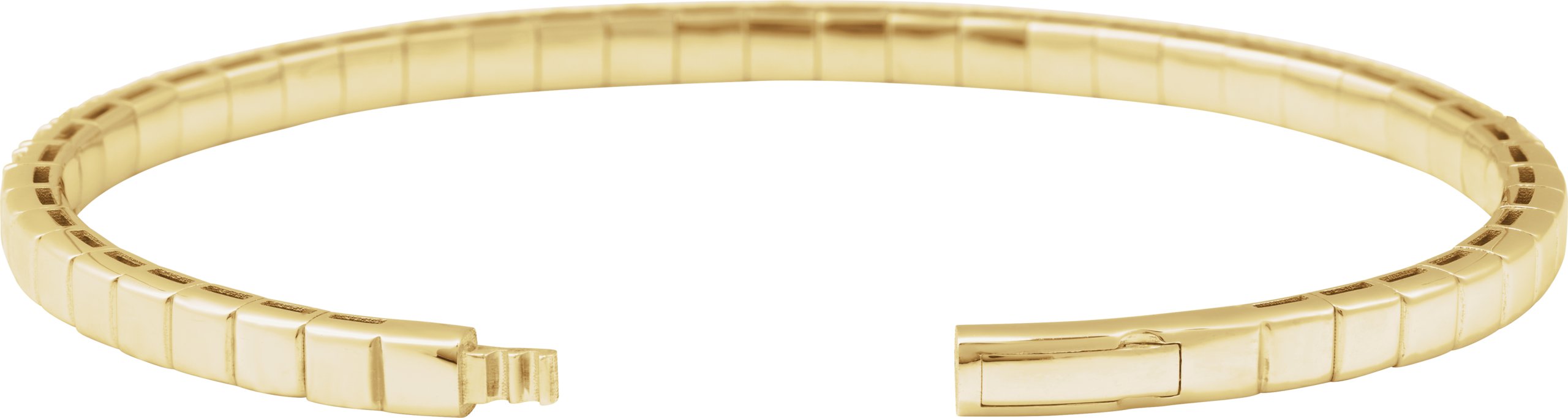 14K Yellow Gold 5 CTW Lab-Grown Diamond  Flexible Bangle 7 Bracelet
