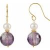 14K Yellow Amethyst and Freshwater Cultured Pearl Earrings Ref. 3679006
