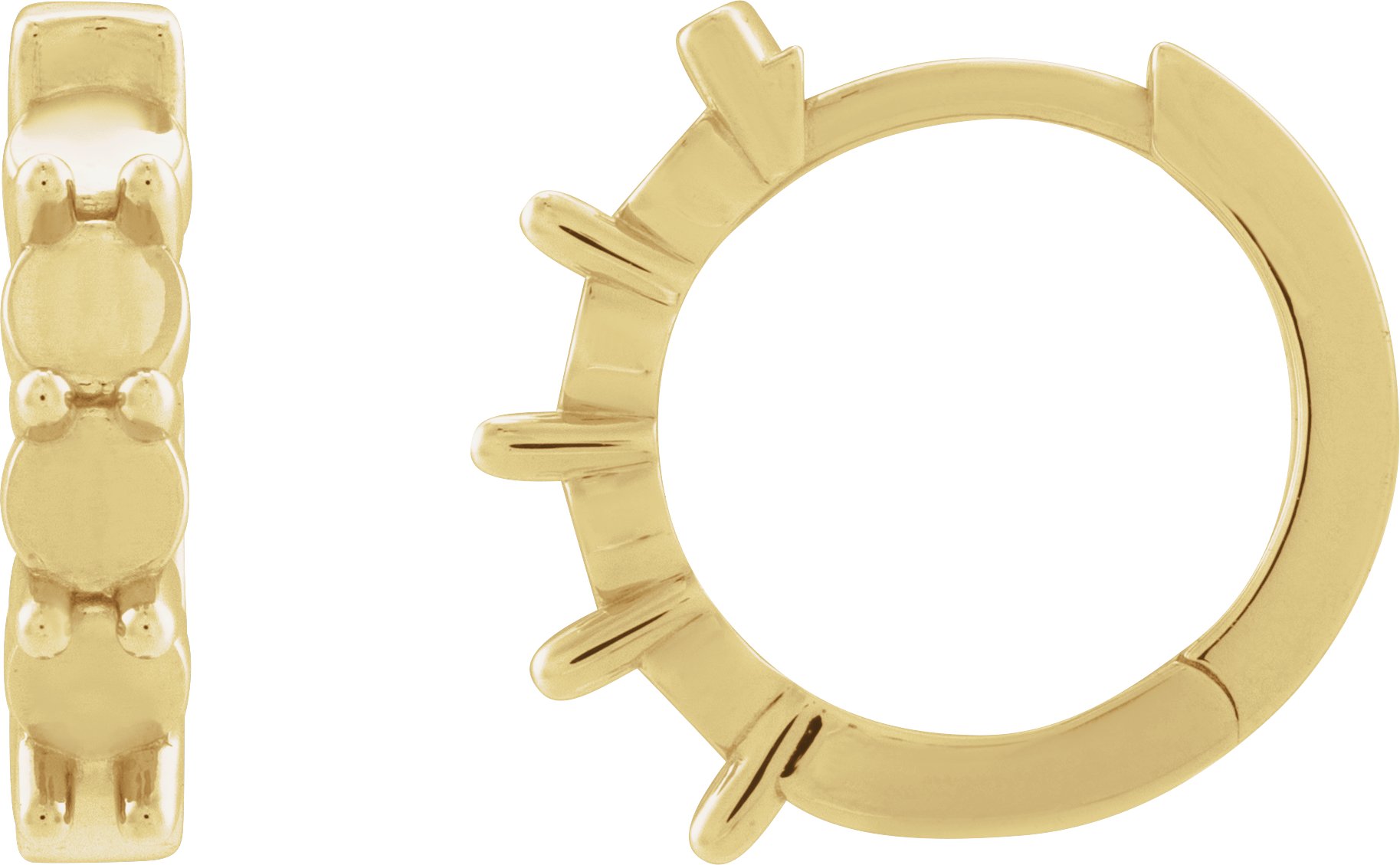 Cabochon Hinged Hoop Earrings