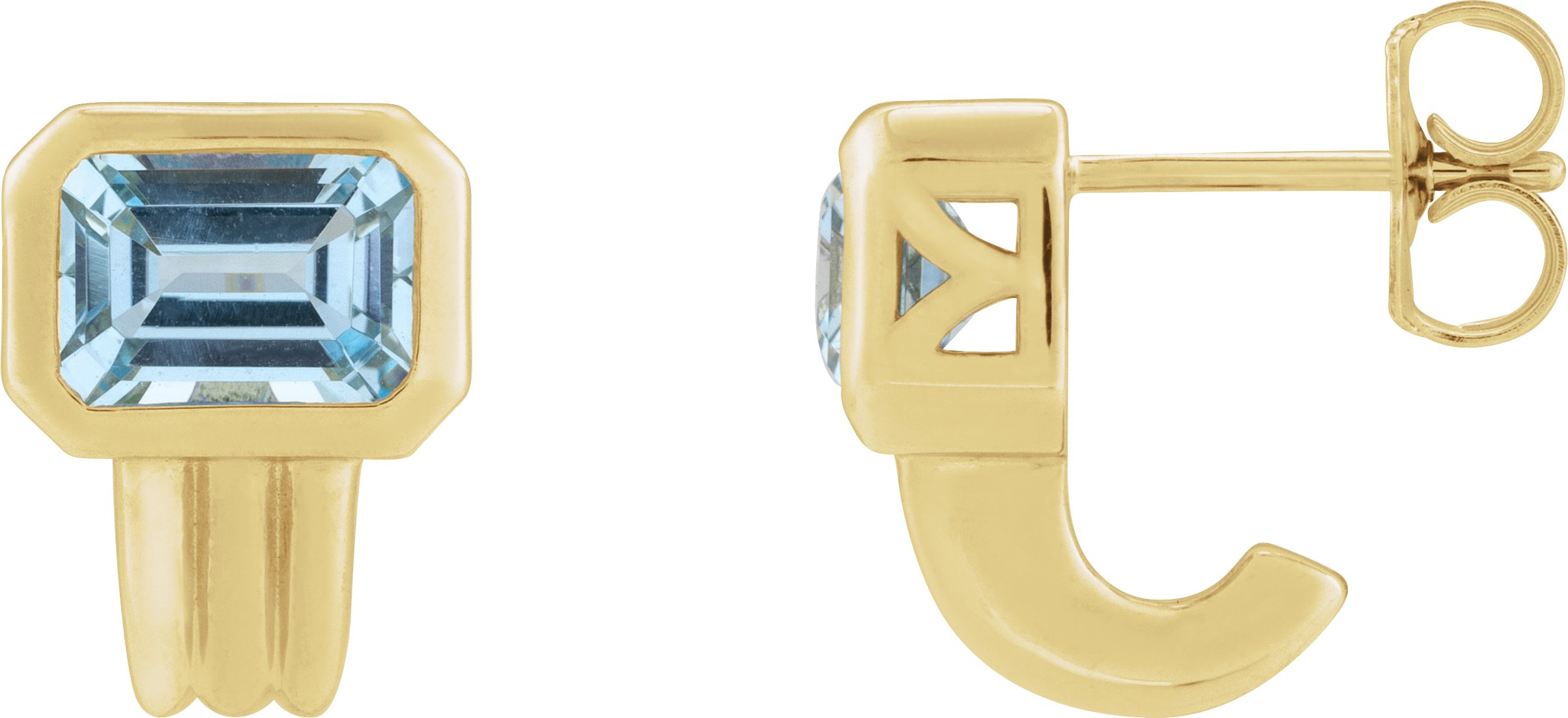 14K Yellow Natural Sky Blue Topaz Earrings