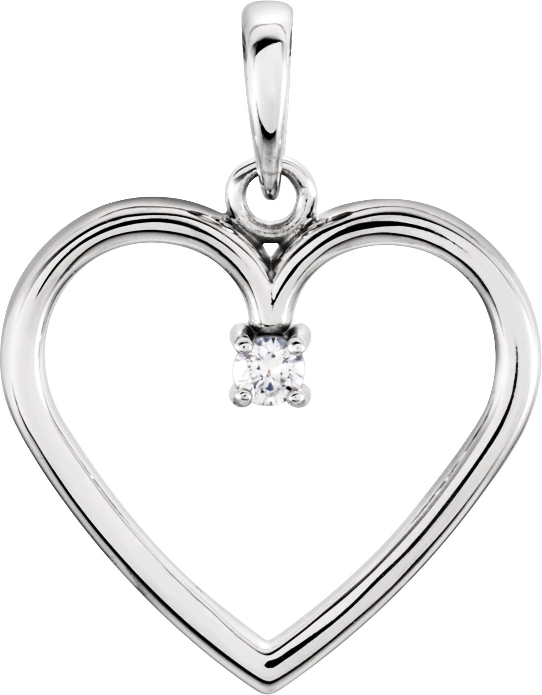 14K White .03 CTW Diamond Heart Pendant Ref. 9042952