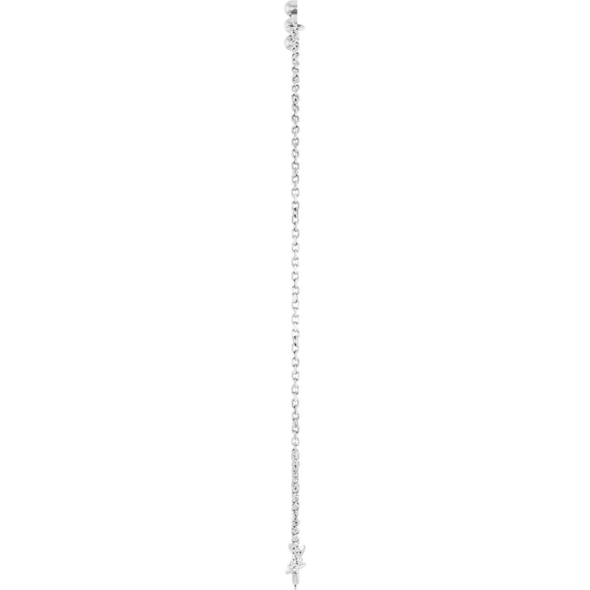14K White Gold Beaded Cross 7 Bracelet