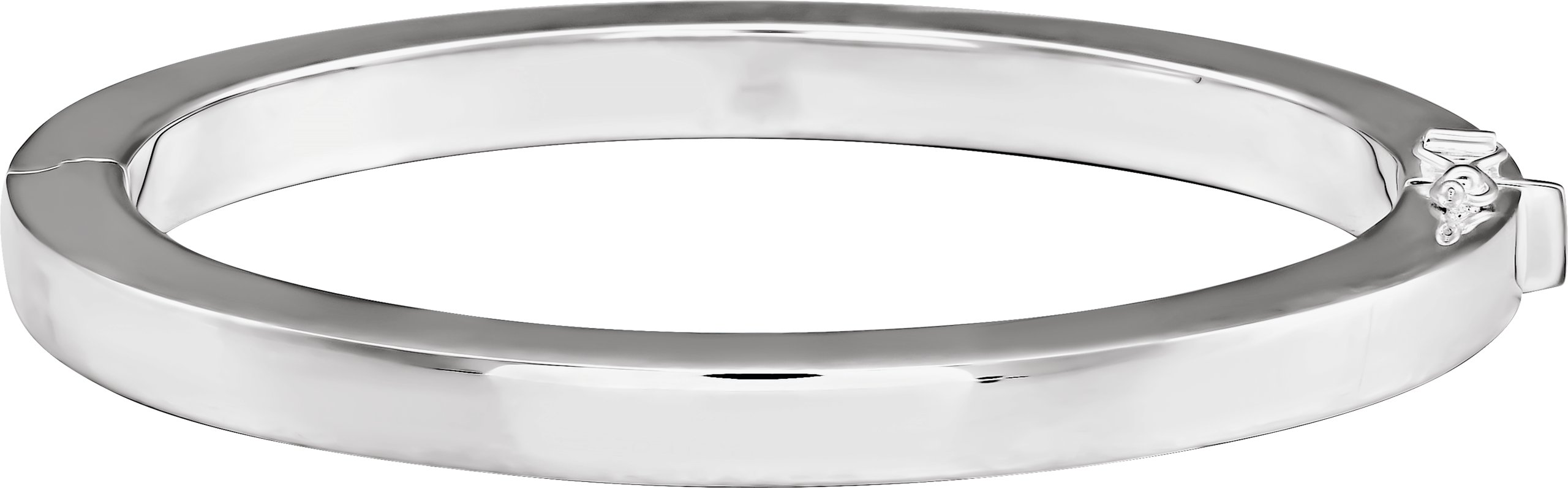 Sterling Silver Square Tube Hinged Bangle 7 Bracelet