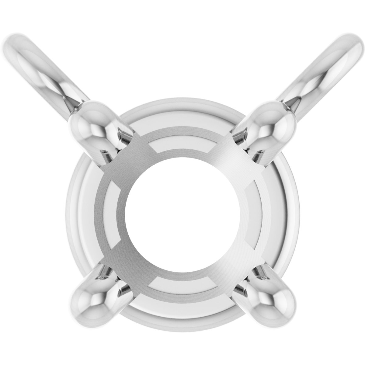 Round 4-Prong Pre-Notched Low Necklace Center