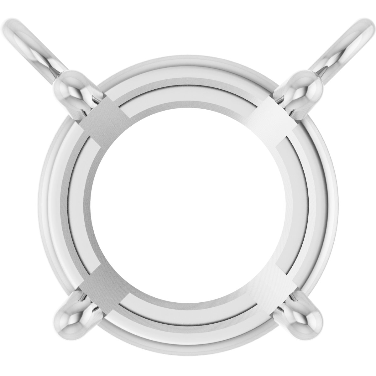 Round 4-Prong Pre-Notched Low Necklace Center
