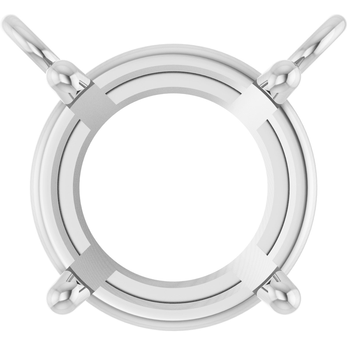 Round 4-Prong Pre-Notched Low Necklace Center