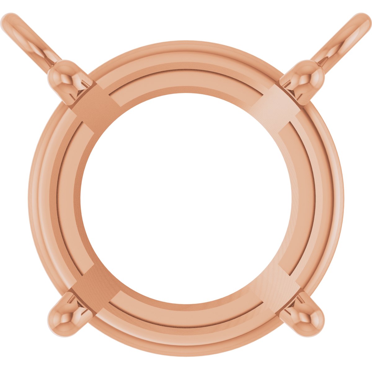 Round 4-Prong Pre-Notched Low Necklace Center