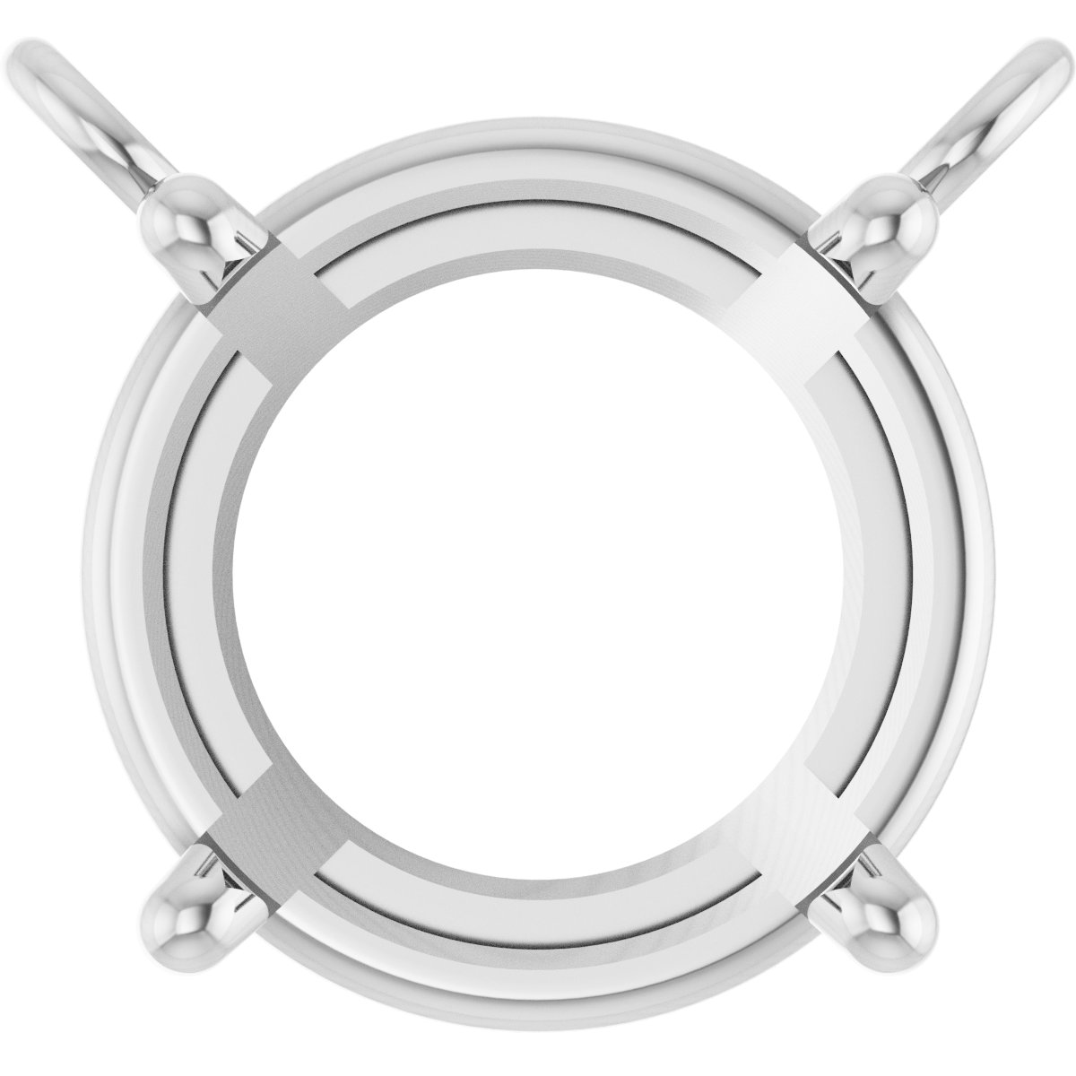Round 4-Prong Pre-Notched Low Necklace Center