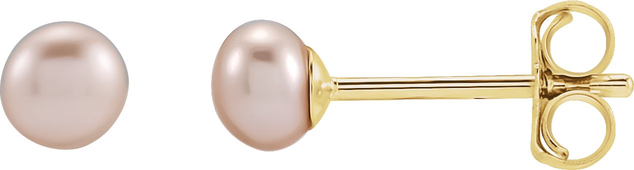 Button Pearl Stud Earrings