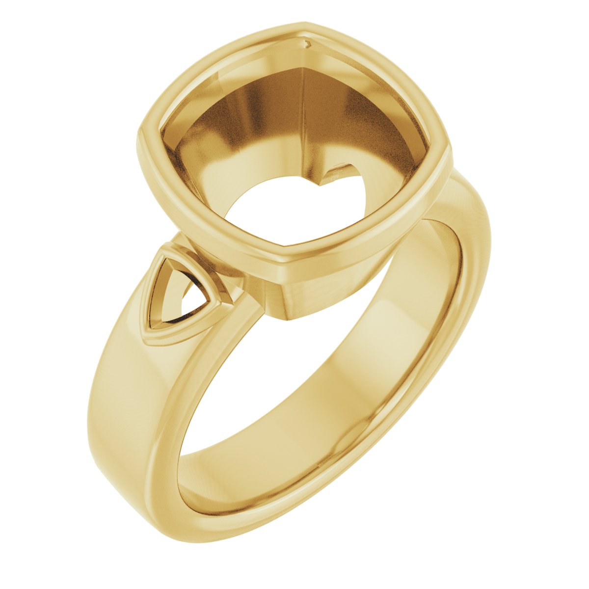 Bezel-Set Three-Stone Engagement Ring