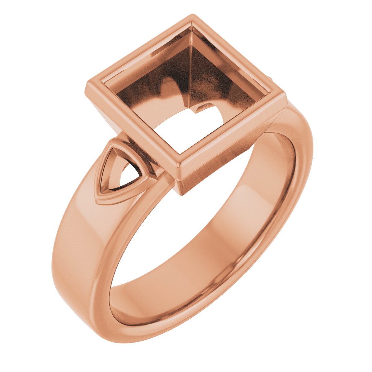 Bezel-Set Three-Stone Engagement Ring