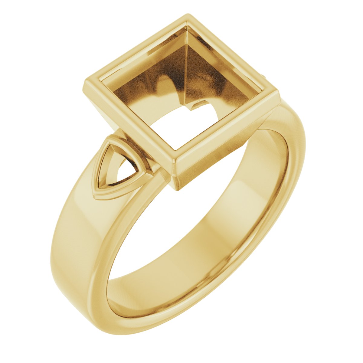 Bezel-Set Three-Stone Engagement Ring