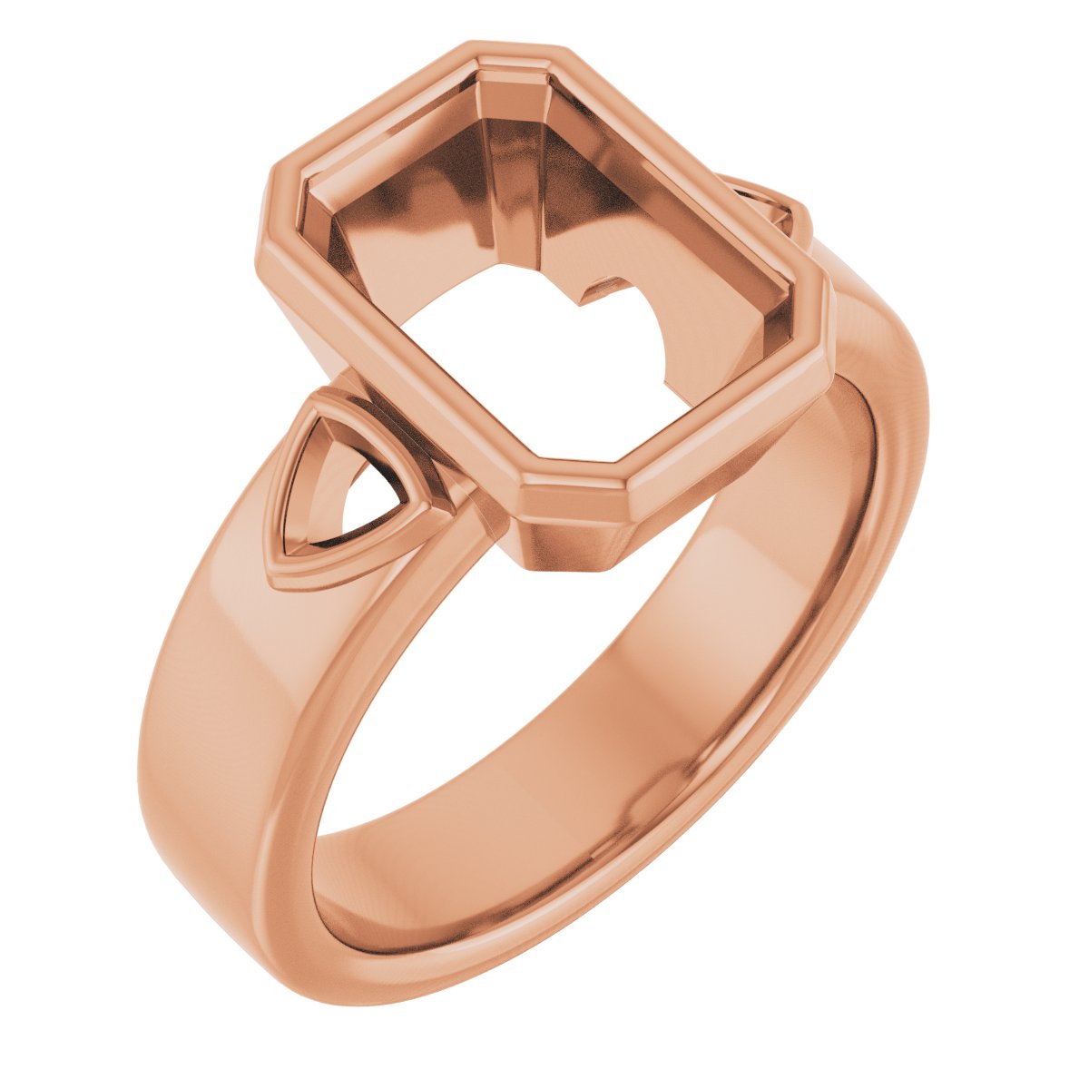 Bezel-Set Three-Stone Engagement Ring