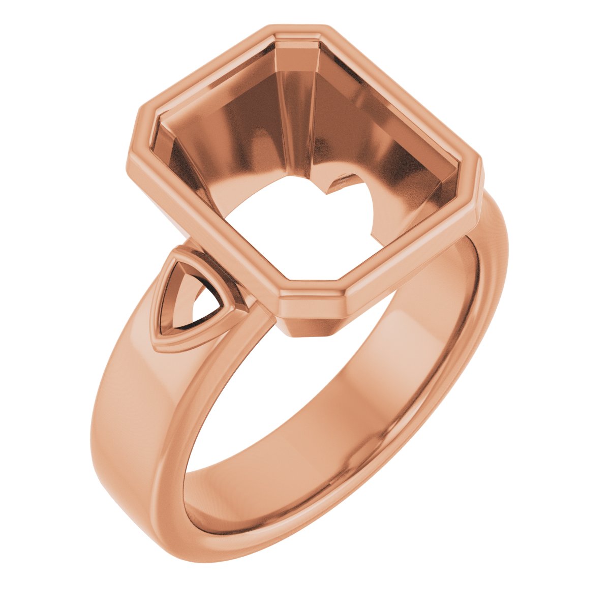 Bezel-Set Three-Stone Engagement Ring