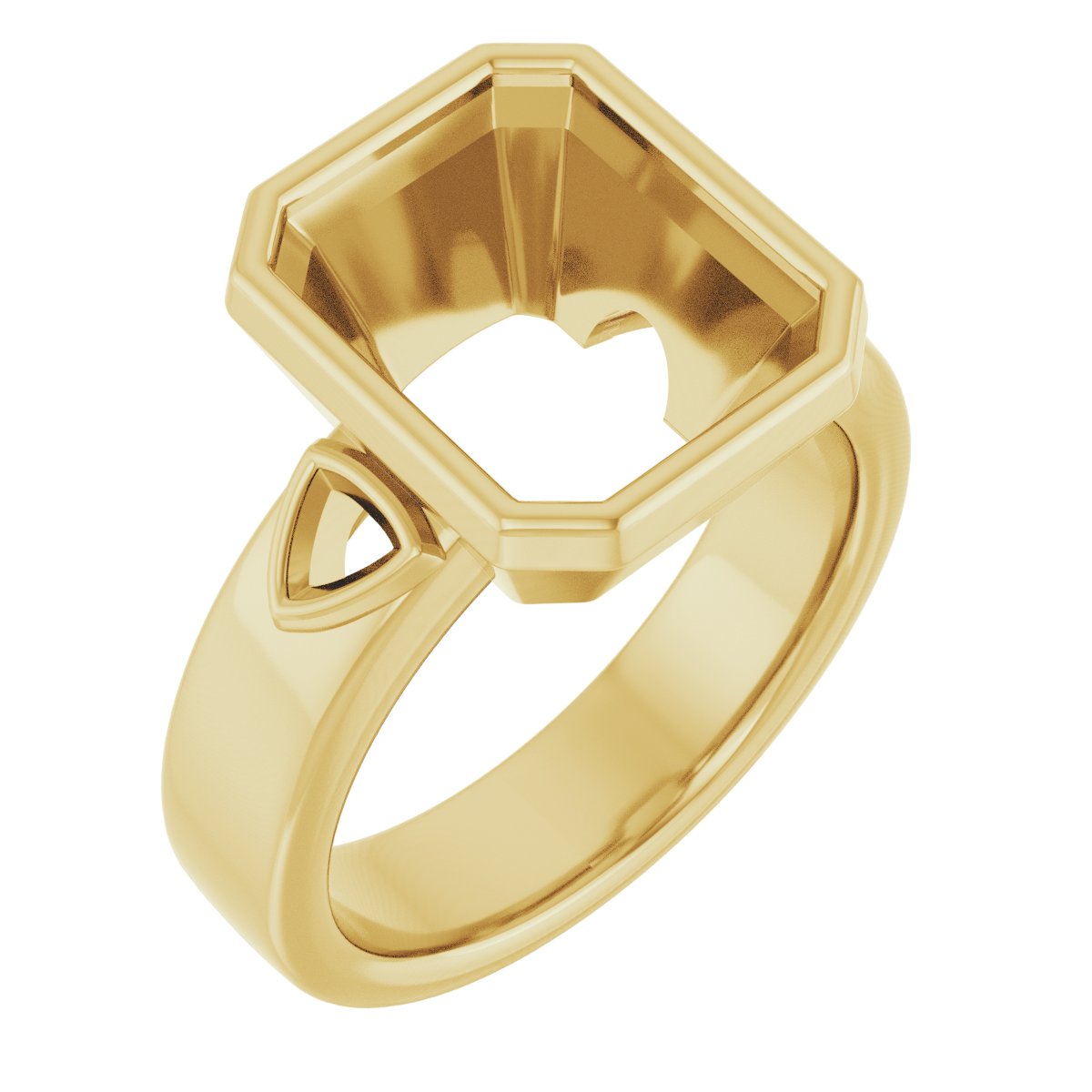 Bezel-Set Three-Stone Engagement Ring