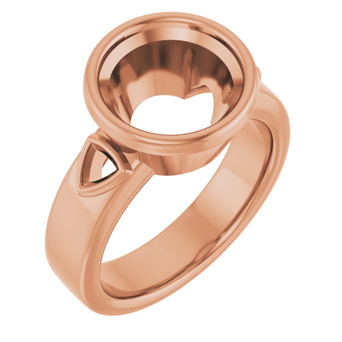 Bezel-Set Three-Stone Engagement Ring
