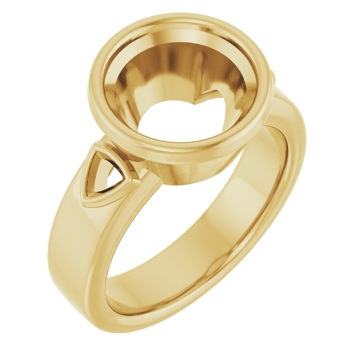 Bezel-Set Three-Stone Engagement Ring