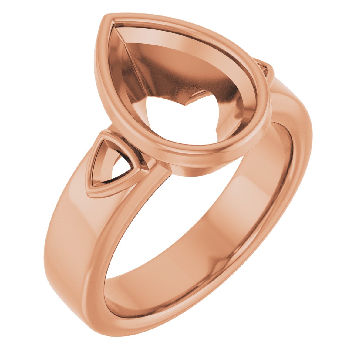 Bezel-Set Three-Stone Engagement Ring