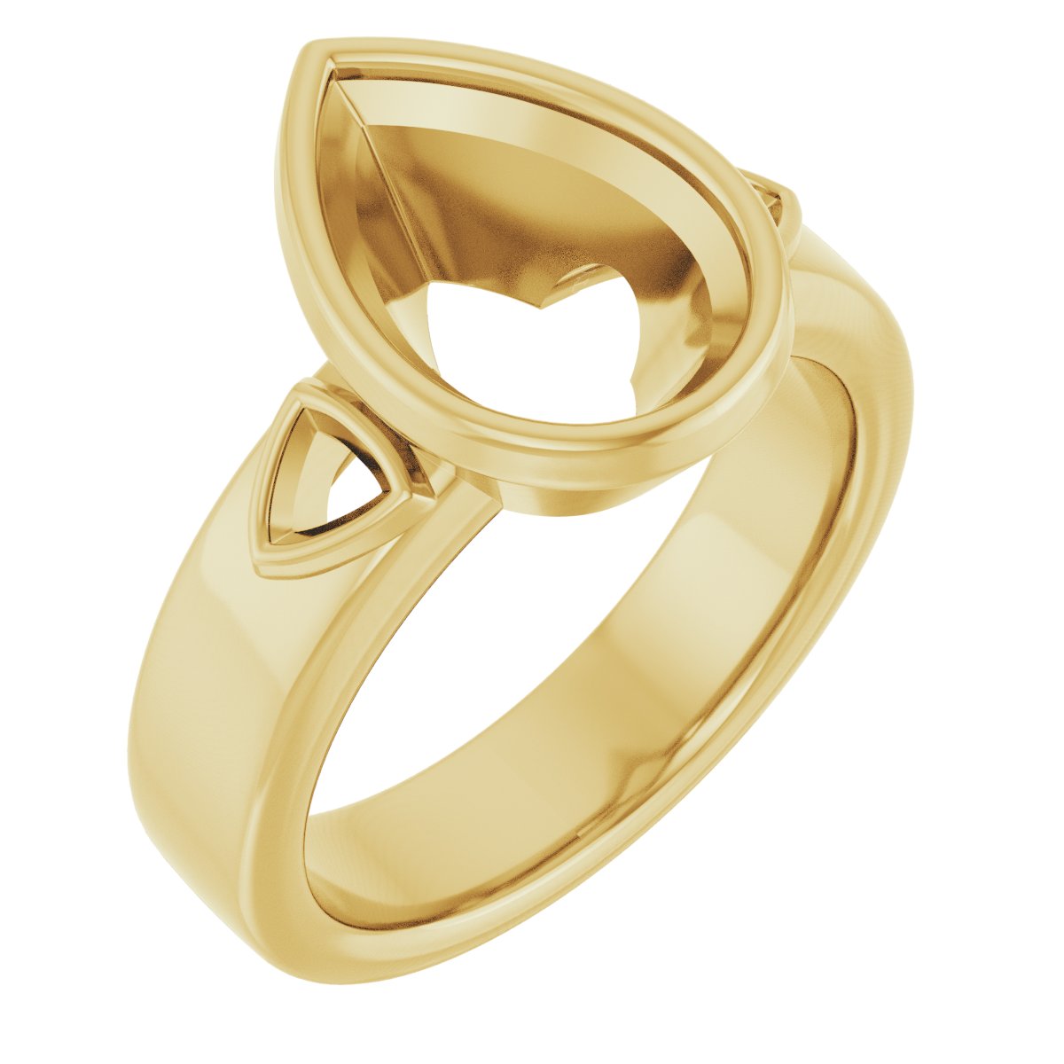 Bezel-Set Three-Stone Engagement Ring