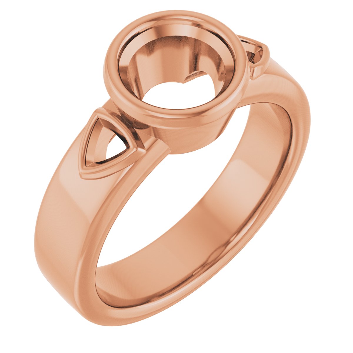 Bezel-Set Three-Stone Engagement Ring