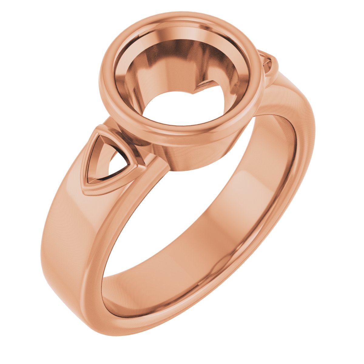 Bezel-Set Three-Stone Engagement Ring