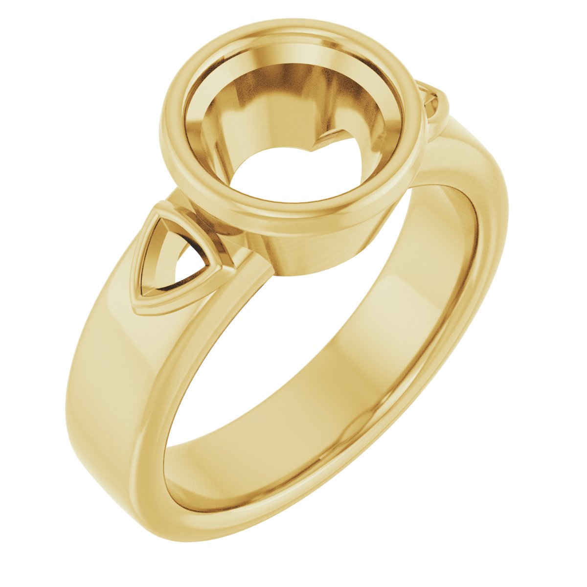Bezel-Set Three-Stone Engagement Ring