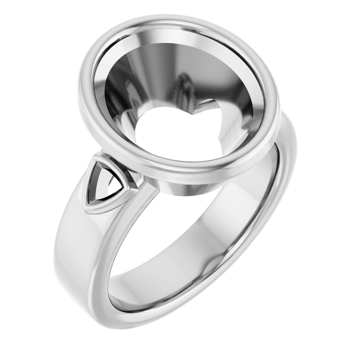 Bezel-Set Three-Stone Engagement Ring
