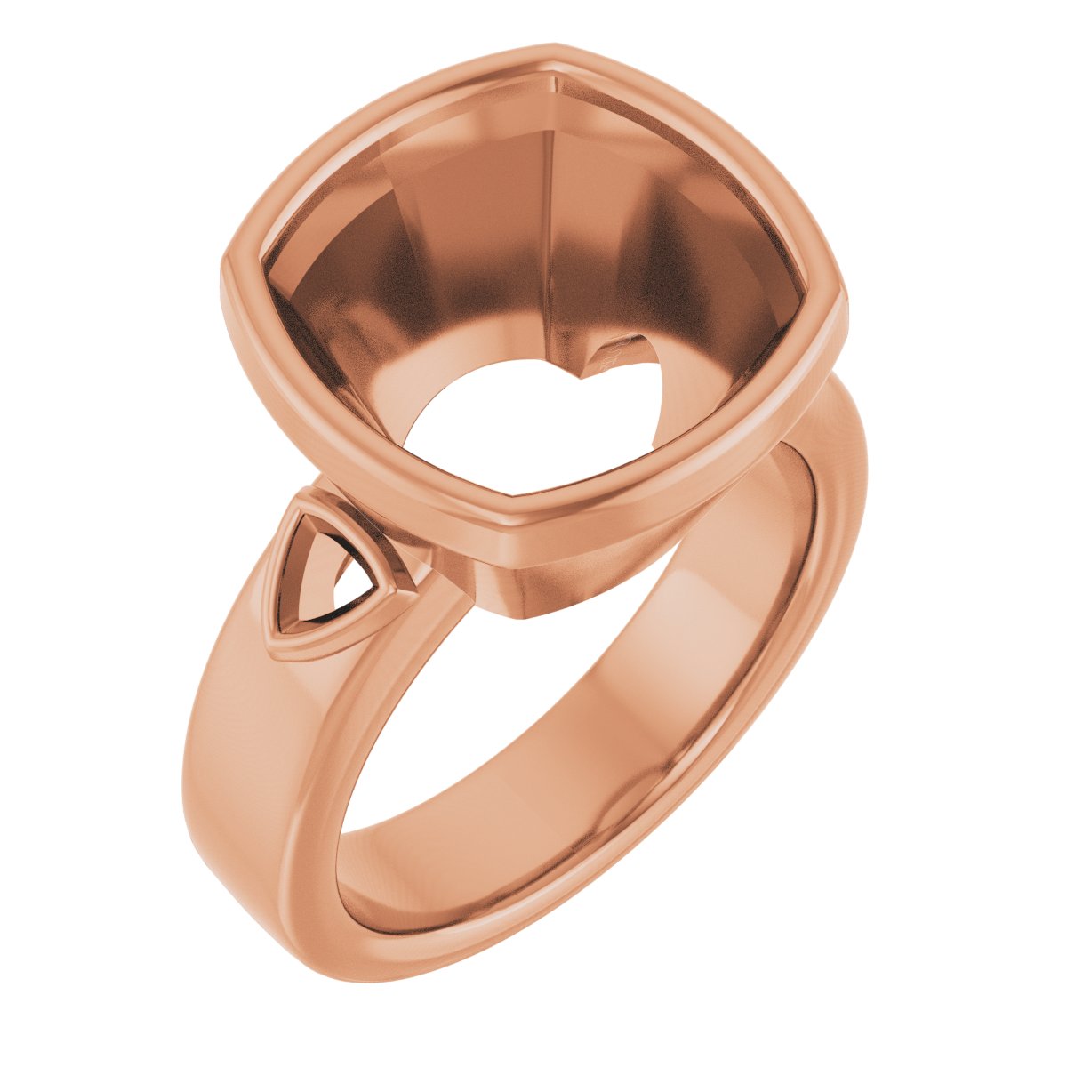 Bezel-Set Three-Stone Engagement Ring