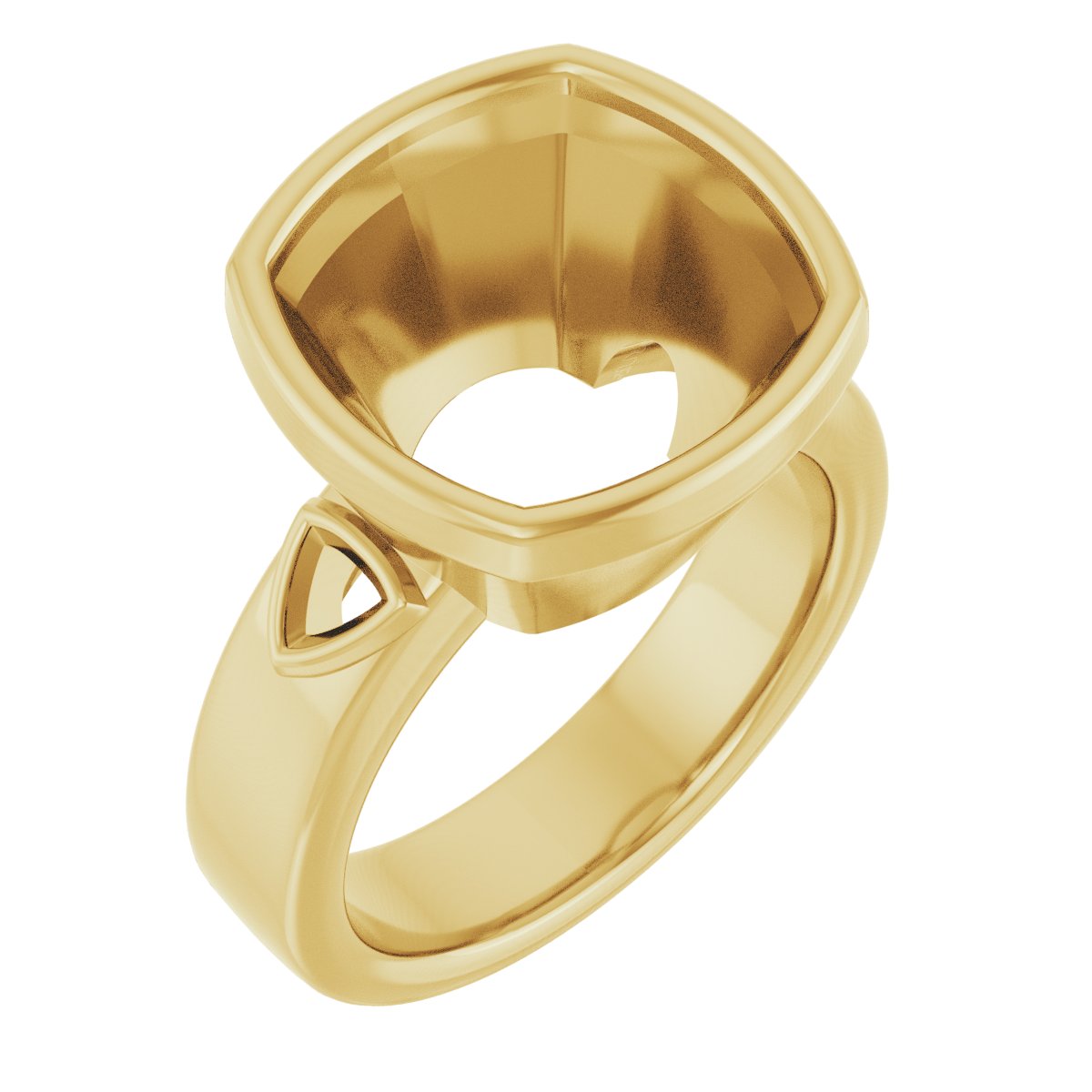 Bezel-Set Three-Stone Engagement Ring