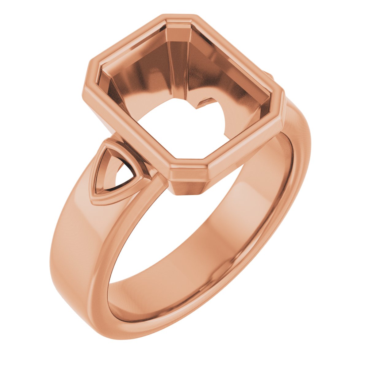 Bezel-Set Three-Stone Engagement Ring