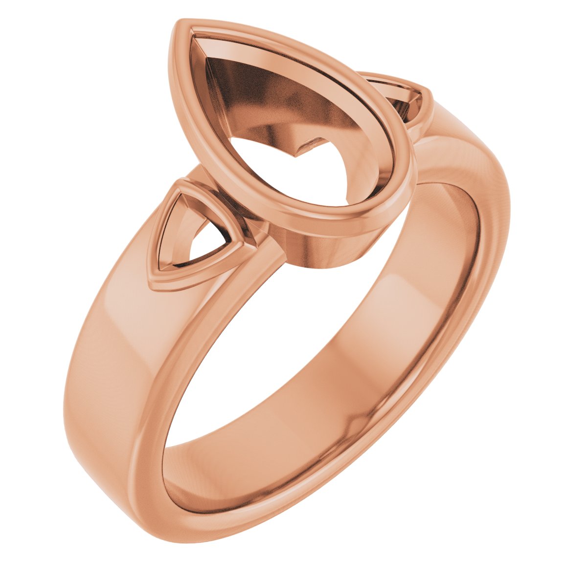 Bezel-Set Three-Stone Engagement Ring