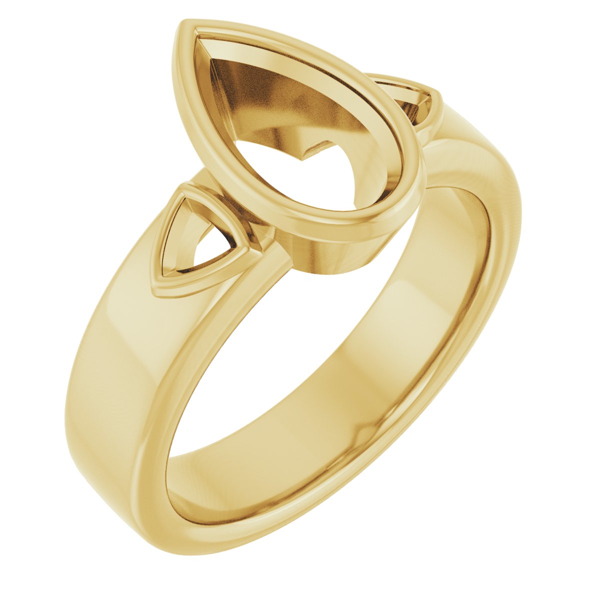 Bezel-Set Three-Stone Engagement Ring