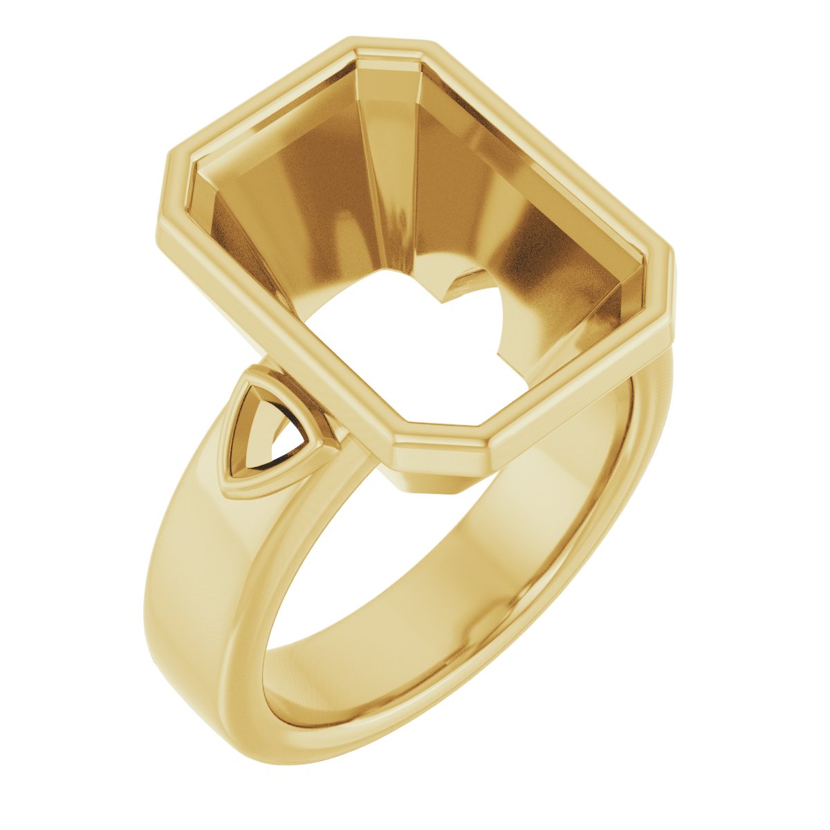 Bezel-Set Three-Stone Engagement Ring