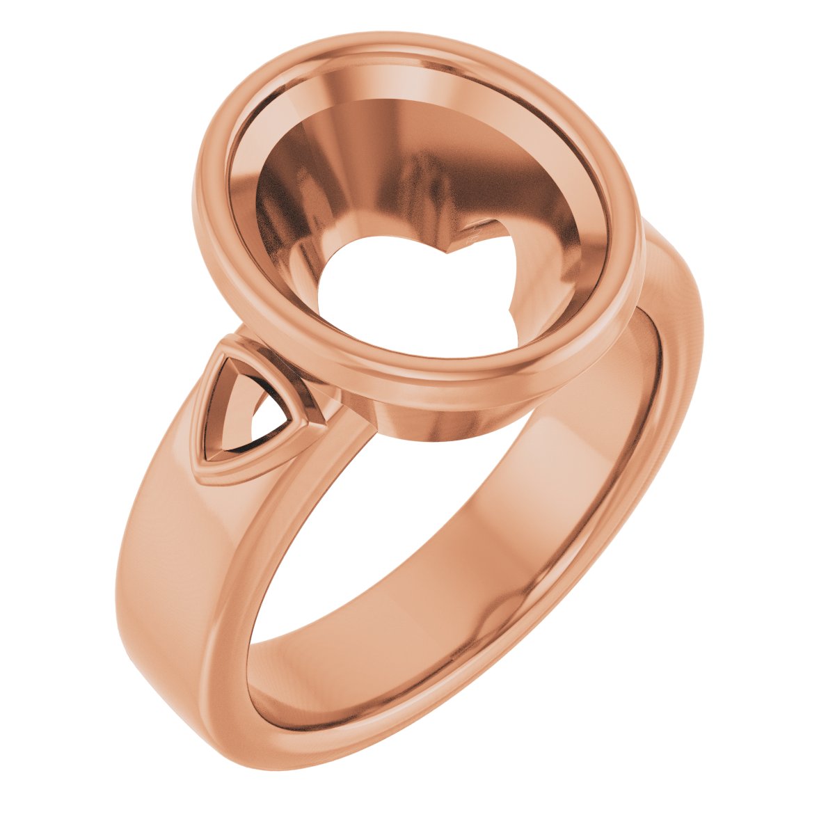 Bezel-Set Three-Stone Engagement Ring