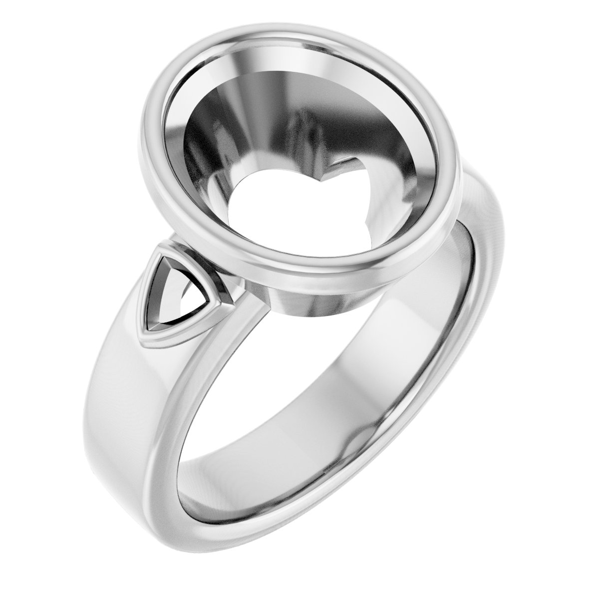 Bezel-Set Three-Stone Engagement Ring