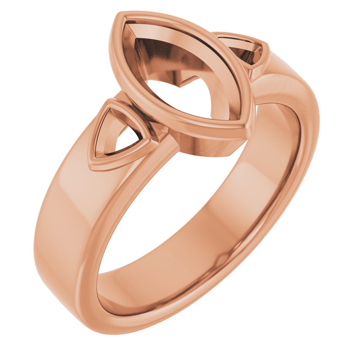 Bezel-Set Three-Stone Engagement Ring